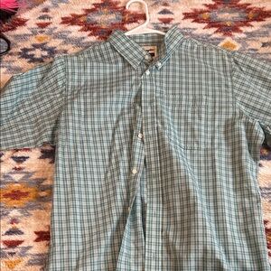 Wrangler Men's Teal Plaid Button Down Shirt